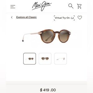 Like New! Maui Jim Momi Women’s Sunglasses, Shiny Dark Havana with Gold